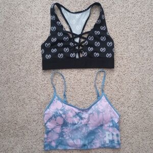 PINK Active Victoria's Secret 2 Sports Bra Activewear Gym Workout Size Small